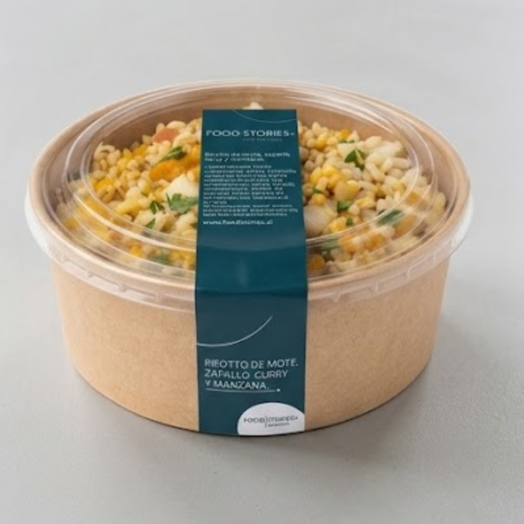 Risotto de mote con zapallo y manzana
