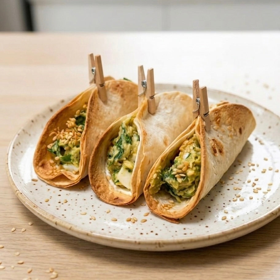 Mini wraps de alcachofa,  queso de cabra y cilantro 10 cm