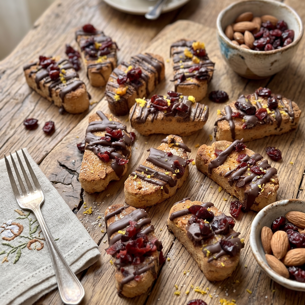 Biscotti almendra, naranja y cranberries