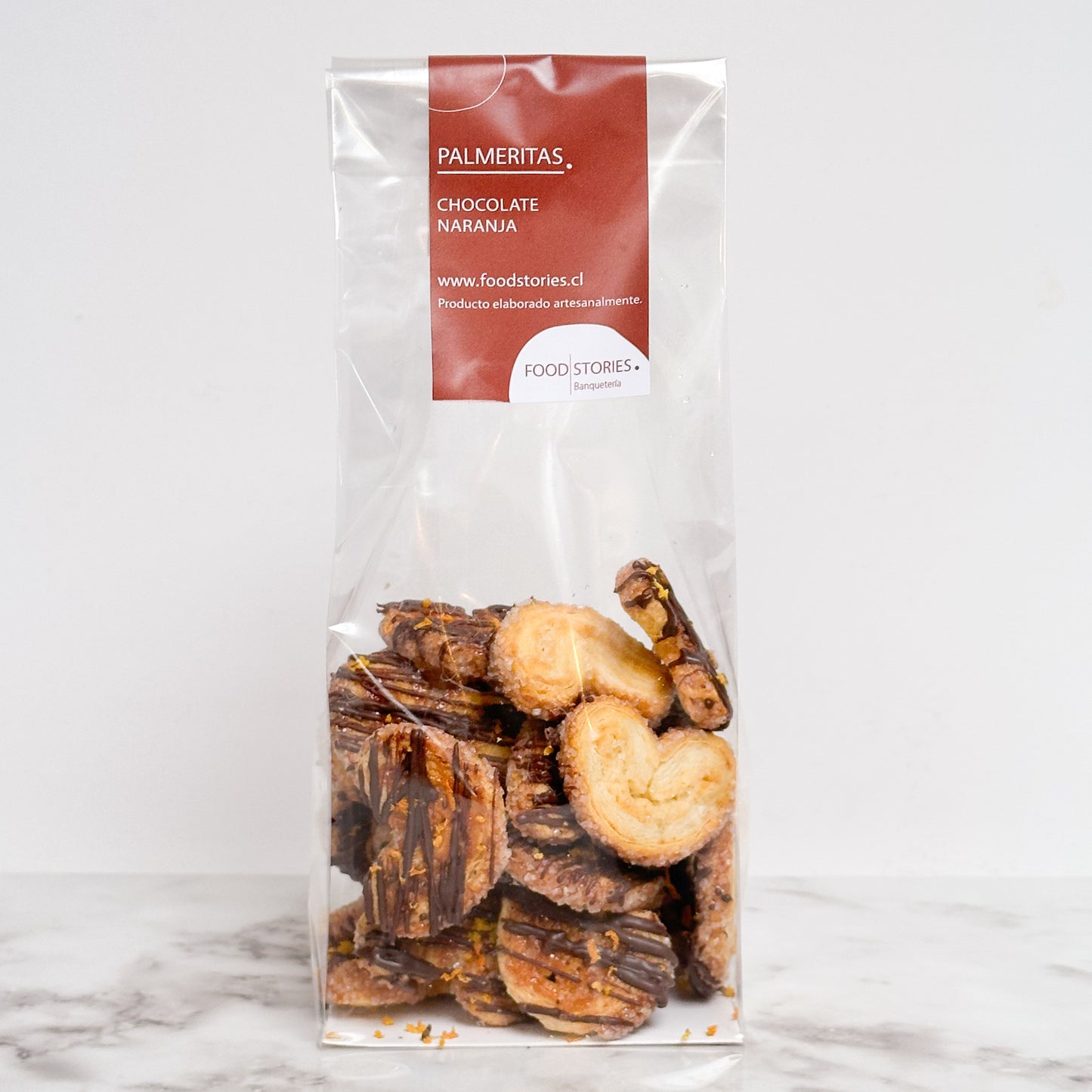 Palmeritas con chocolate y naranja