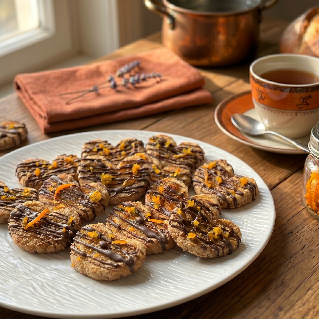 Palmeritas con chocolate y naranja